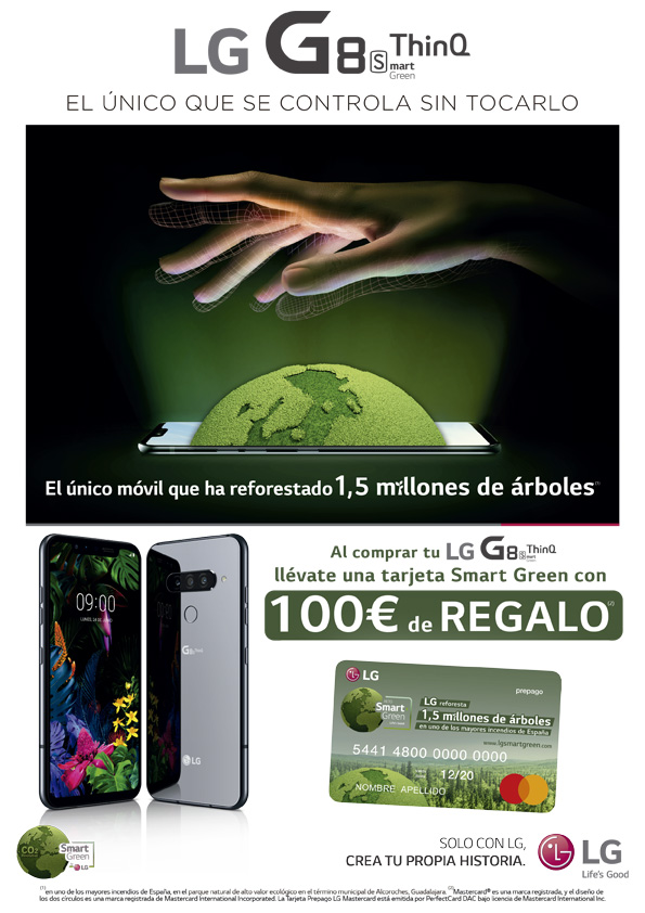 Lg G8s-Regalo tarjeta LG Smart Green tarjeta 100 euros