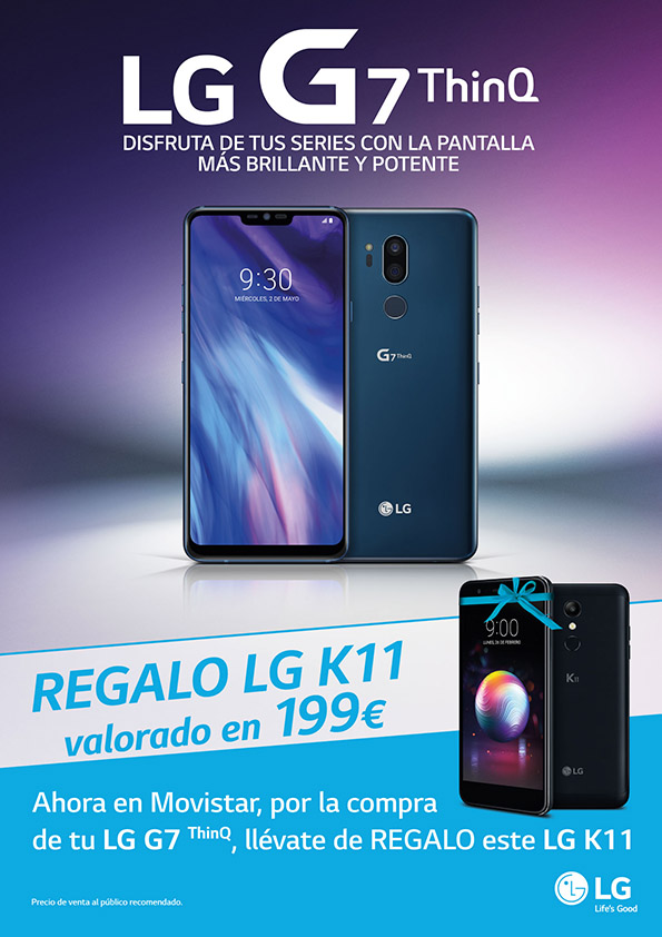 Compra un LG G7 en Movistar y llévate de regalo LG K11