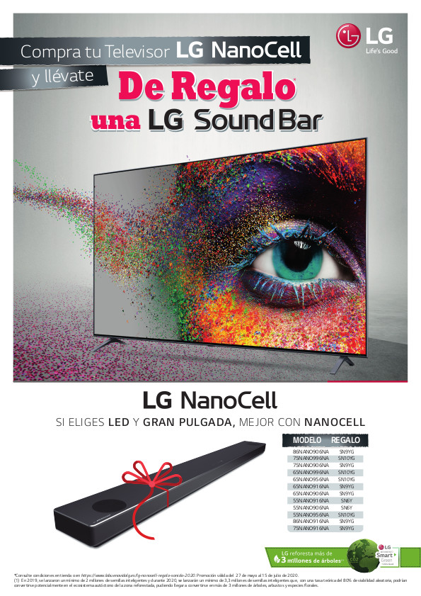 Compra un Televisor LG NANO CELL y llévate una barra de sonido de regalo