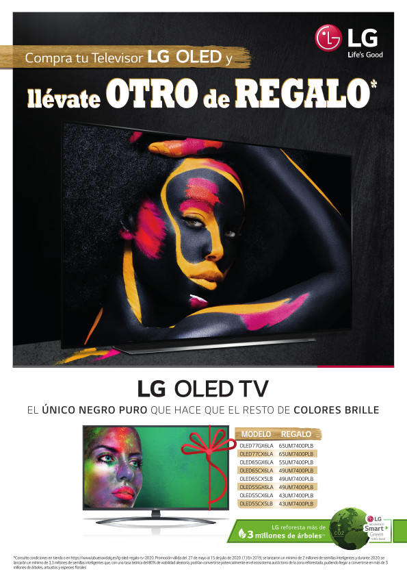 Compra un Televisor LG OLED y llévate un Televisor UHD LG de regalo