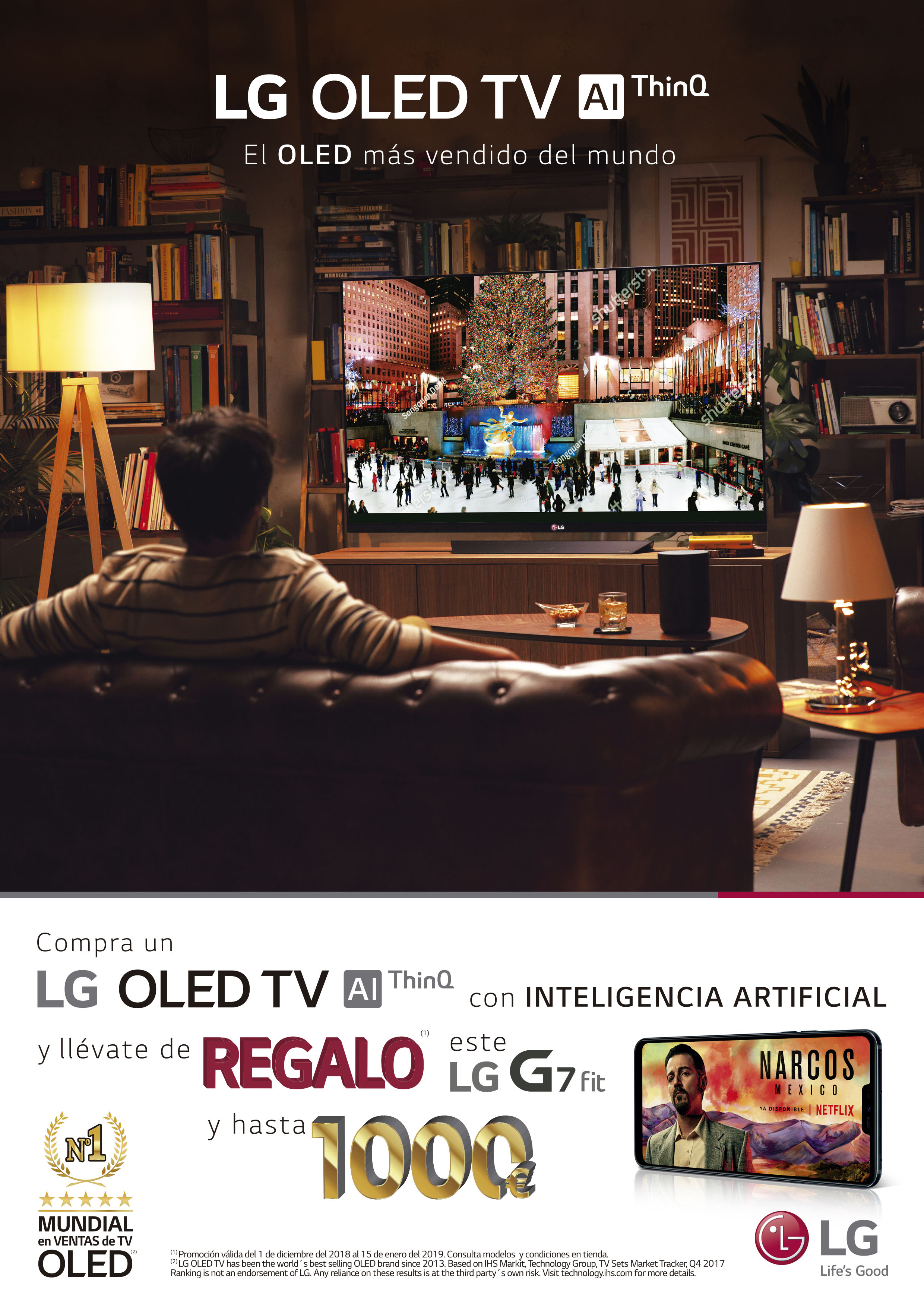Compra un LG OLED TV y llévate de regalo un LG G7 FIT y hasta 1000 euros