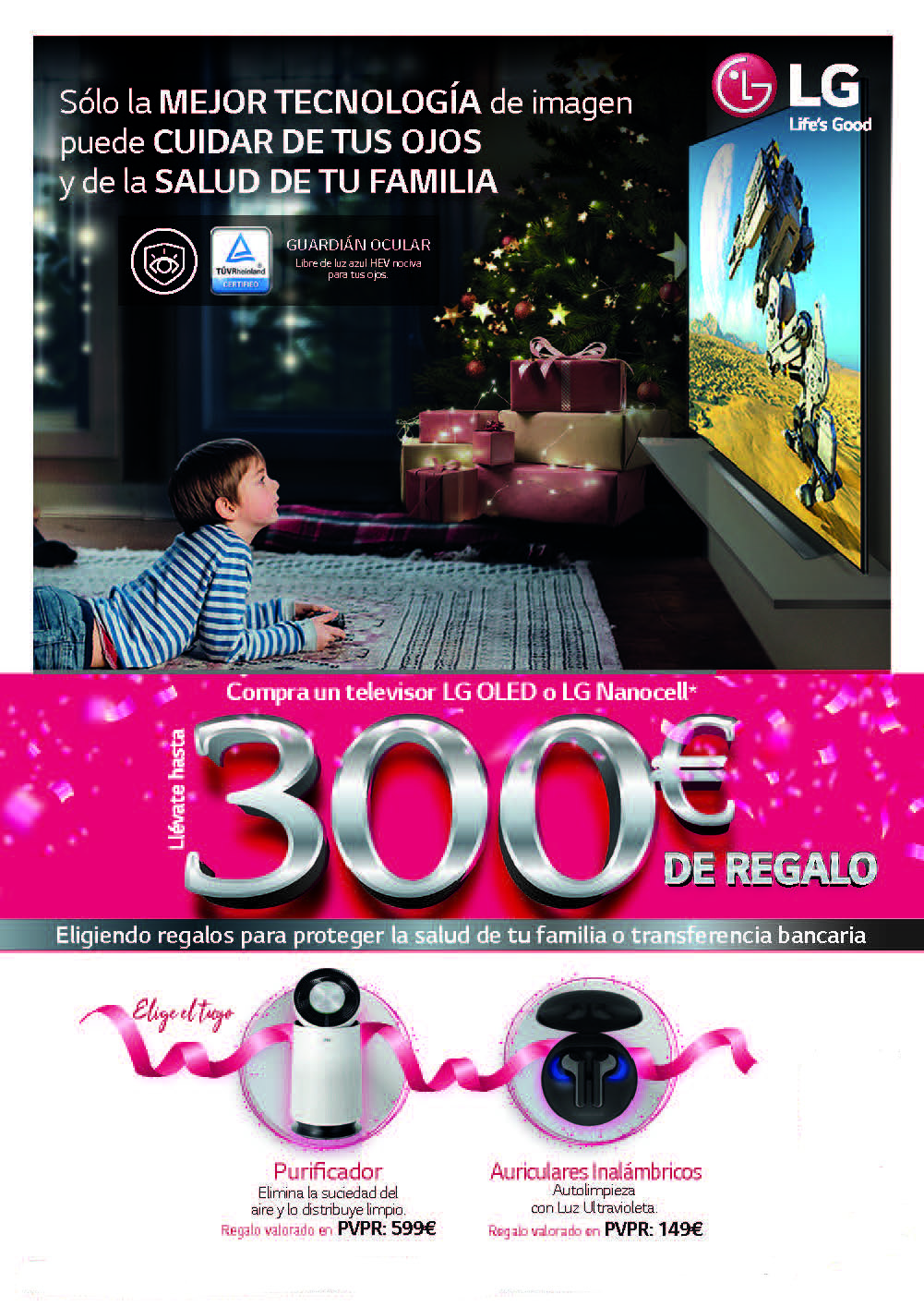Compra una TV LG y elige entre un regalo o un cashback de hasta 1.000€