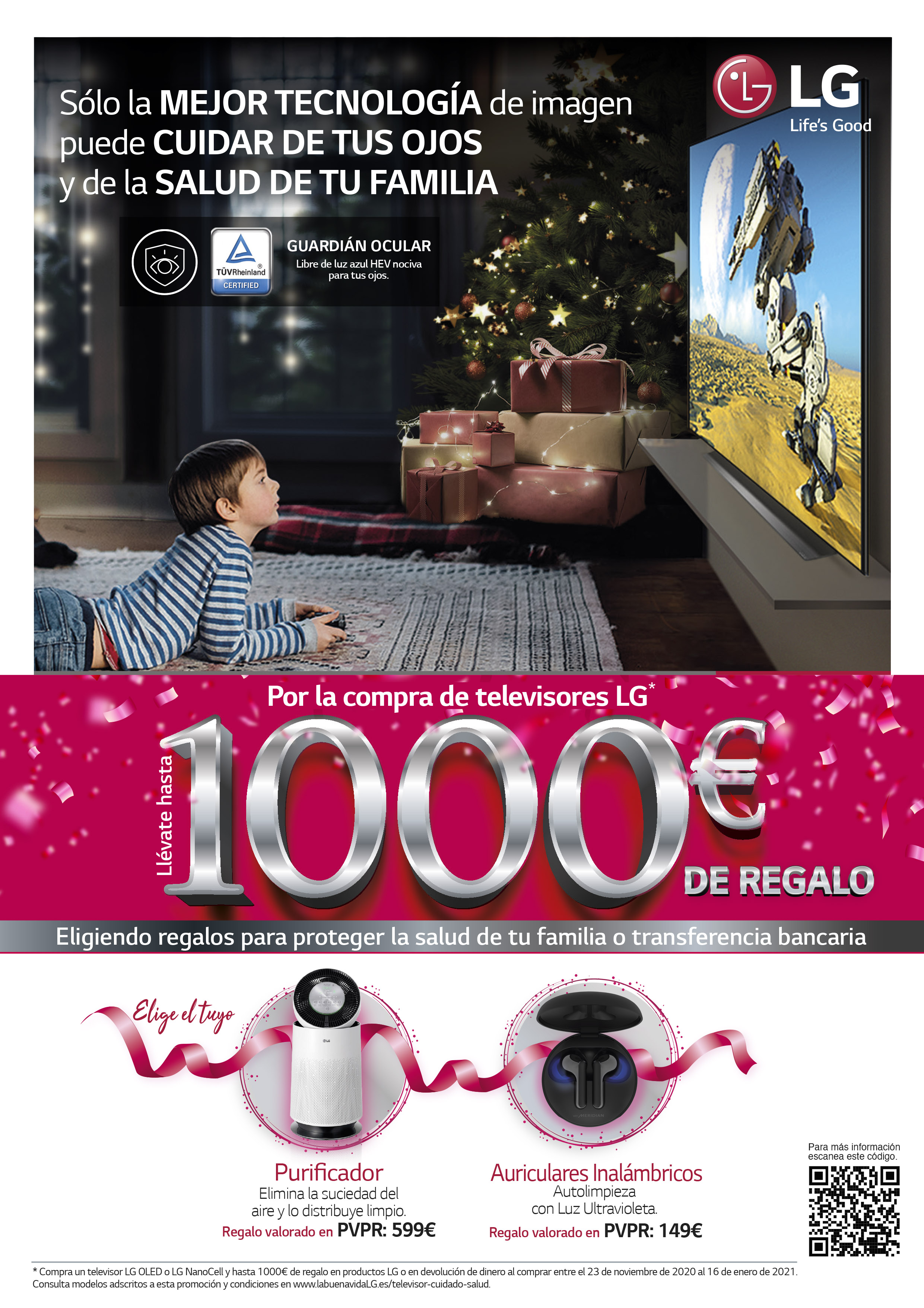 Compra una TV LG y elige entre un regalo o un cashback de hasta 1.000€